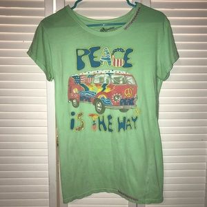 Green Hippy Shirt - “Peace is the way!”